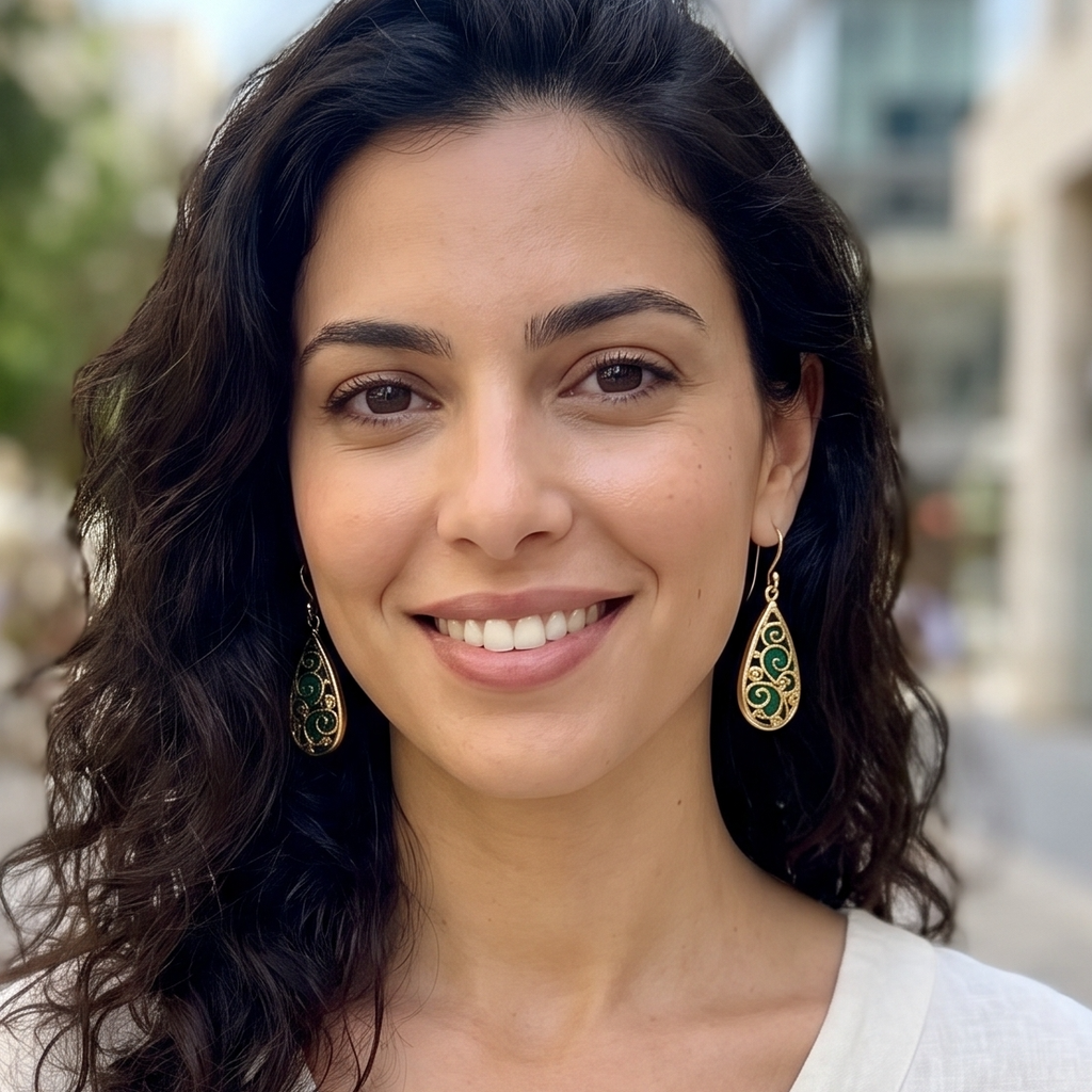 עגילי פיליגרן אוריינטליים בשיבוץ אבן אגת ירוק