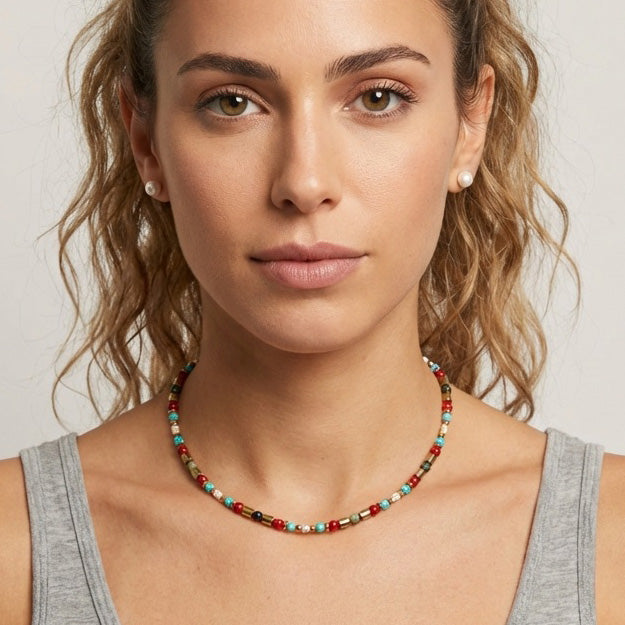 שרשרת אבנים טבעיות מאת שירז פלד