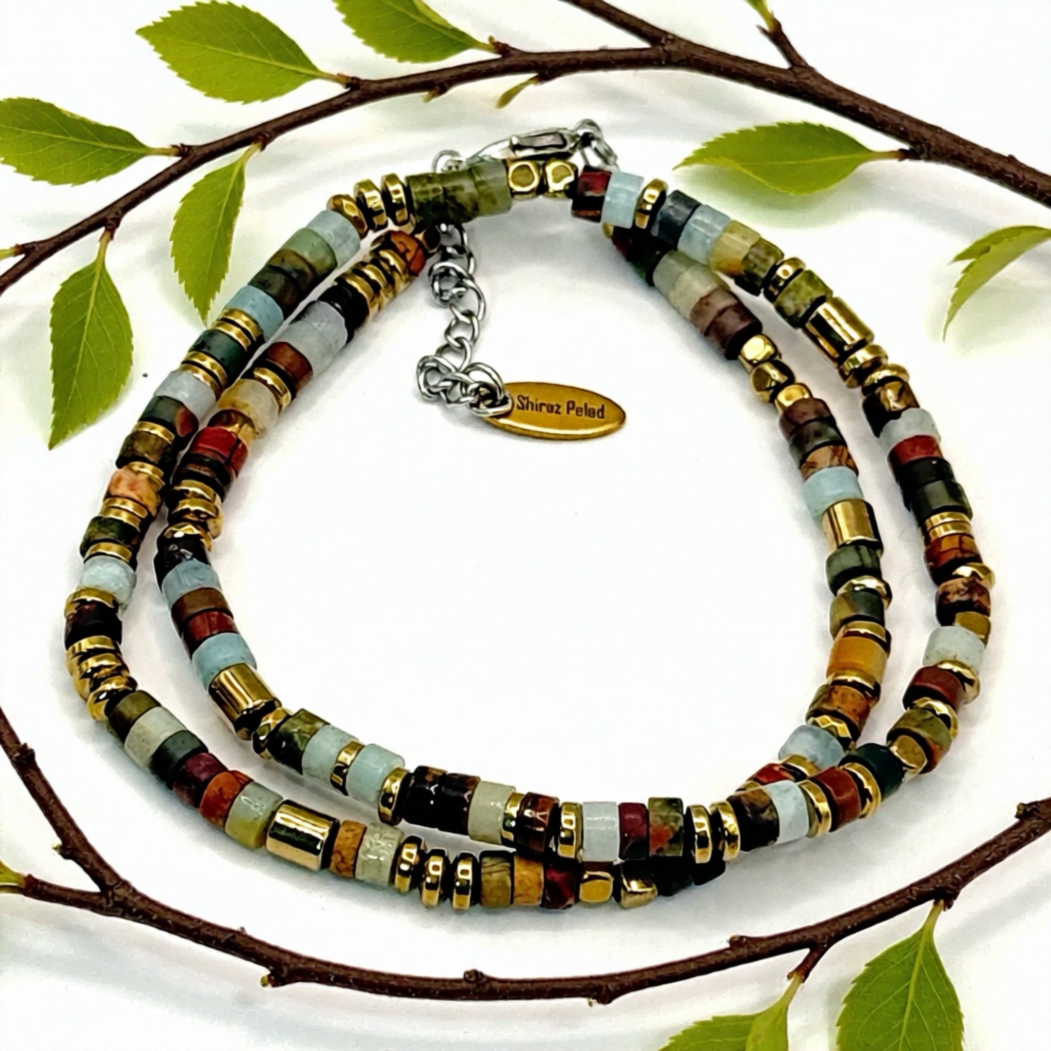 שרשרת אבנים טבעיות מאת שירז פלד