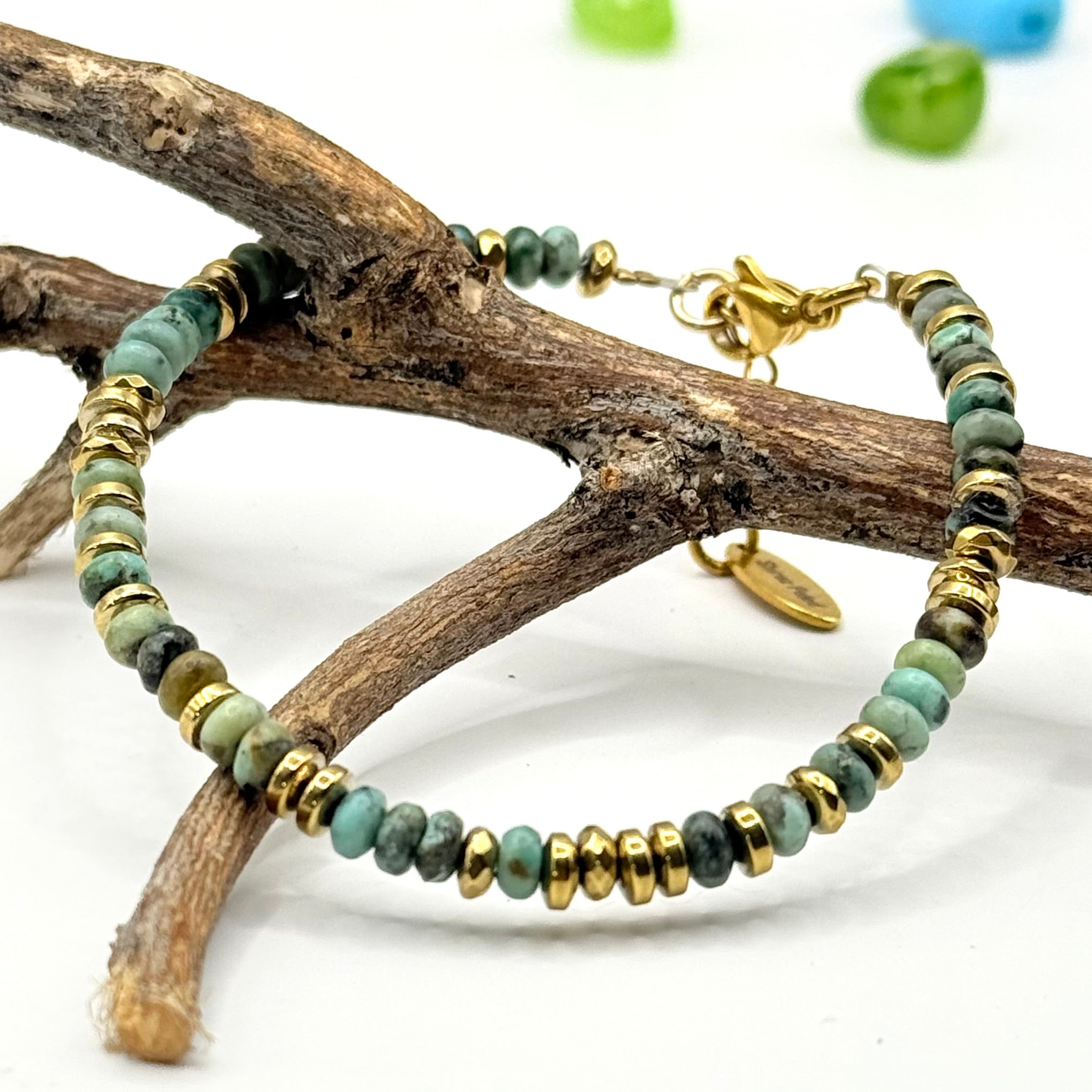 צמיד אבני טורקיז אפריקאי גיל