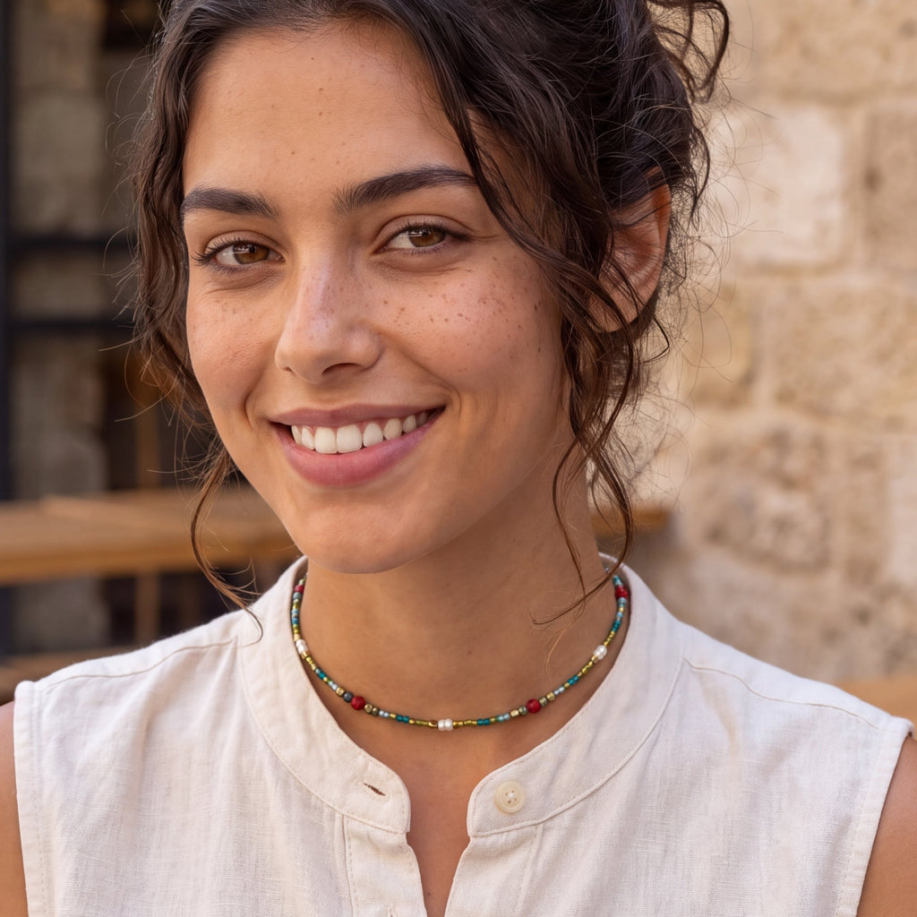 שרשרת אבנים טבעיות מאת שירז פלד
