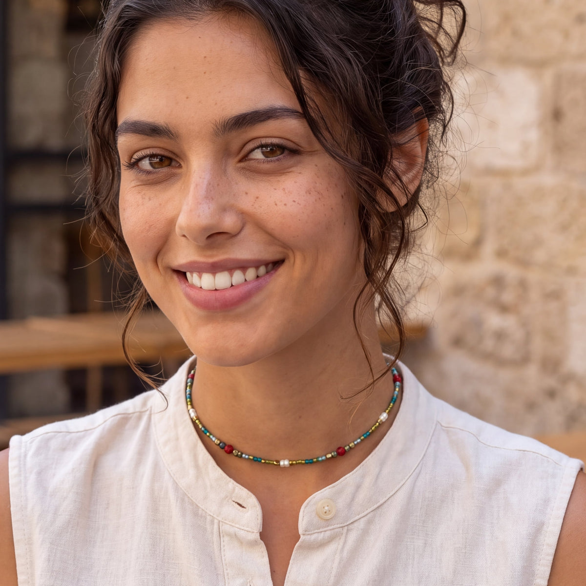 שרשרת אבנים טבעיות מאת שירז פלד